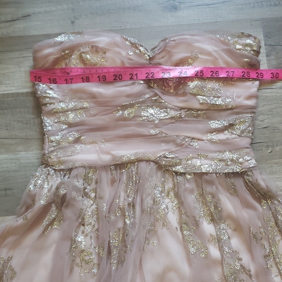 tulle mini dress with gold print details. - Picture 14 of 14